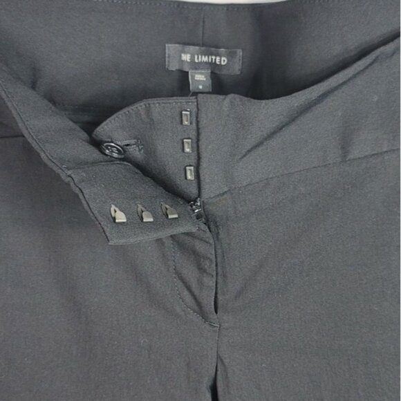 The Limited Flat Front Crop Pants Black Size 16 Zipper Pockets High Rise NWOT - Picture 3 of 9